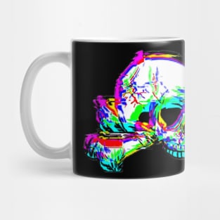glitch effect skull 666 Mug